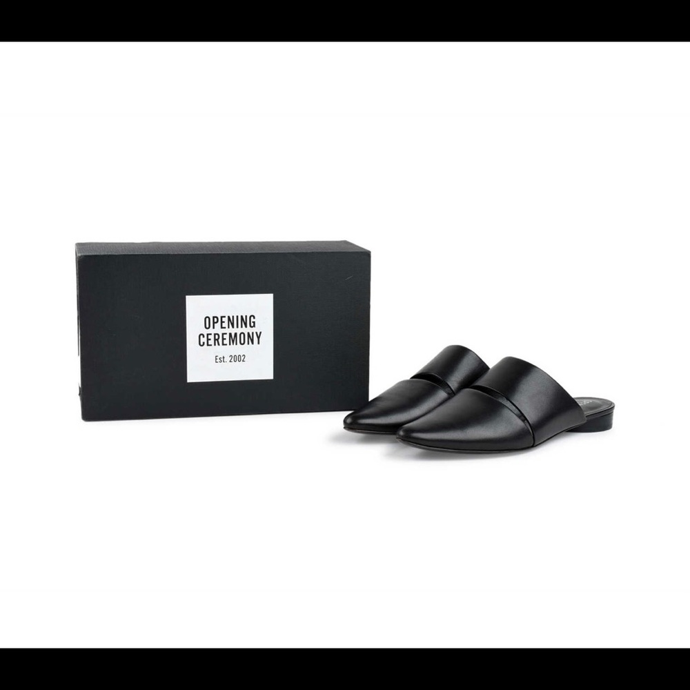 OPENING CEREMONY Livre-97 Open-Back Leather Slides